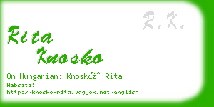 rita knosko business card